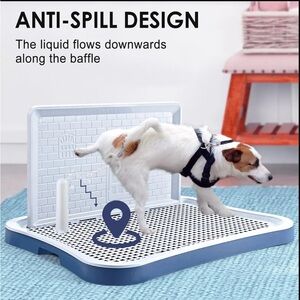 Portable Dog Potty Training Tray - Blue and White
